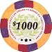 Authentic All Clay Casino Da Vinci Poker Chips, Orange w/$1,000 Denomination, Comparable to Paulson.