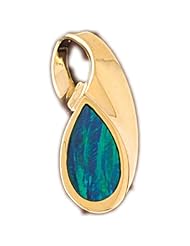 CleverEves 14K White Gold Created Opal Pendant 8.4 - Gram(s)