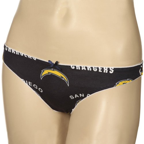 San Diego Chargers Ladies Navy Blue Mystic Memory Thong - (Small)