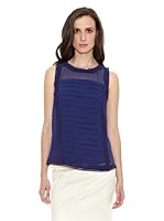 Cortefiel Blusa Top Plumeti Jaretas (Azul Marino)