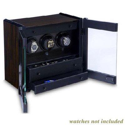 Orbita Avanti 3 Convertible 3-Watch Winder - Macassar w/Carbon Fiber Trim W70000