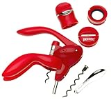 Review Metrokane 2904 / Metrokane Houdini 6-Piece Wine Tool Kit, Red