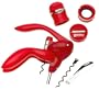 Metrokane Houdini 6-Piece Wine Tool Kit, Red