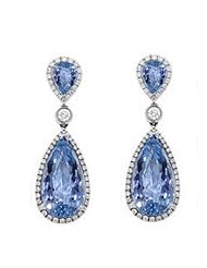 7.78ct Blue Diamond Topaz Diamond Earrings 14k Gold