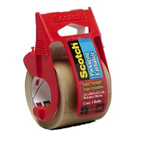 3M 347 Scotch Tan Packaging and Mailing Tape, 2-Inch x 800-Inch, 6-Pack