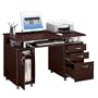 Double Pedestal Storage Computer Desk (Chocolate) (30"H x 48"W x 24"D)