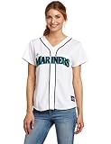 MLB Seattle Mariners Women's Short Sleeve 5 Button Synthetic Replica Jersey (White, Small)
