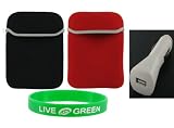 Non-OEM Amazon Kindle 2 Neoprene Sleeve Case with White USB Car Charger