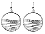 Sterling Silver Contoured Circle Earrings