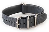 Zulu Heavy Duty Watch Strap 5 Ring NATO Fittings 20mm GREY
