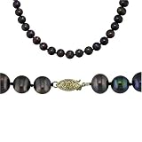14K Gold 6.5-7mm Freshwater Pearl Necklace - Black (18
