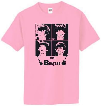 The Beatles Faces Unisex T-Shirt (Child Small, Candy Pink)