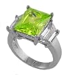 Sterling Silver Rectangular Cut CZ Ring