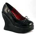 BRAVO-02 5" P/F Wedge Bow-tie Blk Pat Shoe