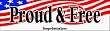 Proud & Free - patriotic bumper stickers (Medium 10x2.8 in.)