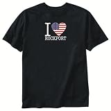 T-Shirt Black " I Love Rockport " Maine Usa City
