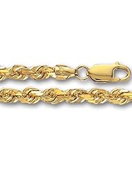 14K Yellow Gold Solid Diamond Cut Royal Rope (Width 5.0mm)