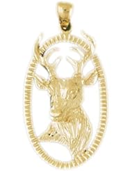 Dazzlers Solid 14 karats gold Deer Head Charm Pendant Available in three colors from jewelsberry (weights: 4.5 grams only)