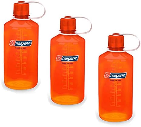 Nalgene Narrow Mouth 1 qt Everyday Water Bottle - 3 Pack (Safety Orange)