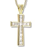 1/2 Carat Diamond Cross Pendant in 14k Yellow Gold