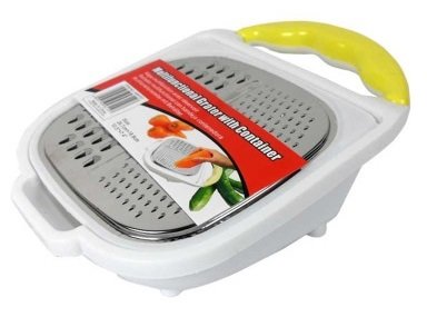 Grater with Container - Stainless Steel - Zester - Boxed Style - Grate Cheese or Vegetables - CLEARANCE SALE