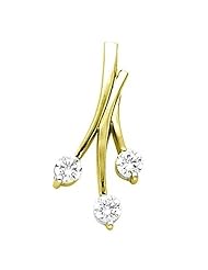 14K Yellow Gold Diamond Three-Stone Pendant - 0.75 Ct. -- LIFETIME WARRANTY