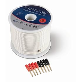 Belkin Blue Series PureAV 16 AWG Speaker Wire with Pins 30m, White