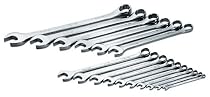 SK 86018 SuperKrome 16 Piece 12 Point 1/4-Inch to 1-1/4-Inch Long Pattern Combination Wrench Set