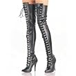 Pleaser Boots Women's SEDUCE-3024 5" D-ring Lace-Up Stretch Thigh Boot, Side Zip Available in 2 Colors