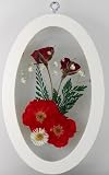 Real Flowers Suncatcher -  Wild Rosebuds Arrrangement - with Real Preserved Colorful Rosebuds, Full Bloom Roses, Baby Breath & Ferns. Suncatcher and Wall Hanging Decor - Wood Frame - Beveled Glass - Handmade and Crafted in the U.S.