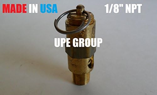 1/8" ASME Brass Safety relief Valve, American made, Compressed air pop off valve (60 PSI)