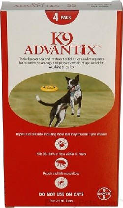 4 MONTH K9 ADVANTIX Red (for dogs 21-55lbs)