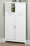 Corner 4-door Cabinet W/ Drawr Wood 31w White