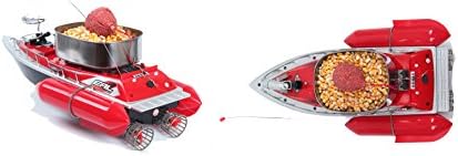 Enjoysea® 13 Hour Bait Boat Rc Bait Fishing Adventure Boat Gas Powered Rc Boats Engines Large Rc Boat Remote Fish Finder Boat Accessories Spinning Fishing Rod (Red 13 Hour)