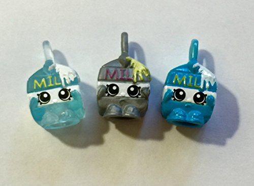 2016 Shopkins Season 5 - Spilt Milk Charm Complete Set of 3 w/ Metallic & Translucent - #5-104, #5-116 & #5-128