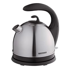 Severin WK 3322 Wasserkessel, Edelstahl-geb�rstet-schwarz / 1,7 Liter Inhalt / 2200 W