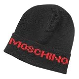 Moschino Signature Knit Wool Skull Cap Black
