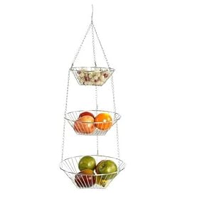 RSVP 30-by-12-Inch 3-Tier Wire Hanging Basket, Chrome by RSVP