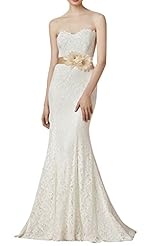 Lace Mermaid Sweetheart Wedding Dress/Tunic  with a Brush/Sweep Train 