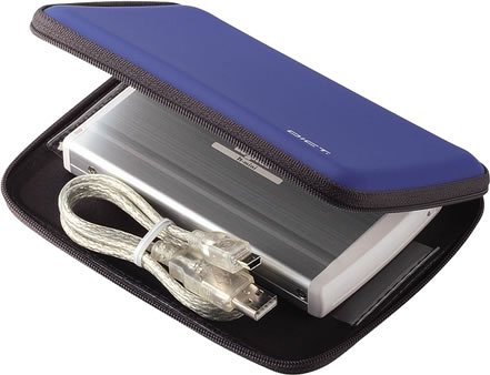 Cover image : ELECOM EVA素材ポータブルハードディスクケース (参考収納寸法145*22*108) ブルー HDC-001BU