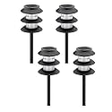 Malibu Outdoor One-Light Solar-Powered Tier Light, Black Metal, 4-Pack #LZ10131-4