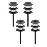 Malibu Outdoor One-Light Solar-Powered Tier Light, Black Metal, 4-Pack #LZ10131-4