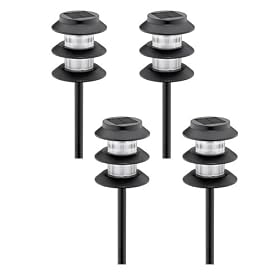 Malibu Outdoor One-Light Solar-Powered Tier Light, Black Metal, 4-Pack #LZ10131-4