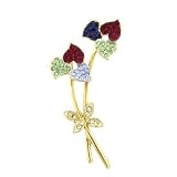 Heart Bouquet Flower Pin Brooch