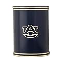 Auburn Leatherette Wastebasket with Gold Logo - Blue