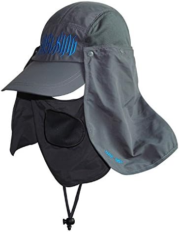 Summer Waterproof Wide Brim Fishing Hat UV Protection Hat Bucket Hat Sun Protection Fisherman Hat with String (Dark Grey)