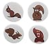 A&T Designs Unisex - Set of 4 Squirrels 1.25