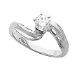 14K White Gold Diamond Solitaire Engagement Ring - 0.50 Ct.