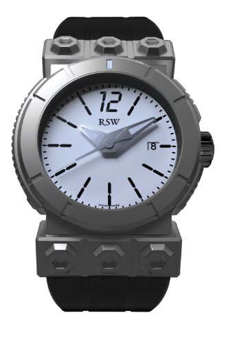RSW Men's 7125.MS.R1.H2.00 Outland Round Grey IP Stainless Steel Automatic Sweeping Seconds Luminous Rubber Date Watch