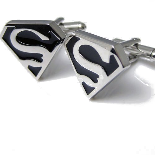  Black and Silver Superman Cufflinks